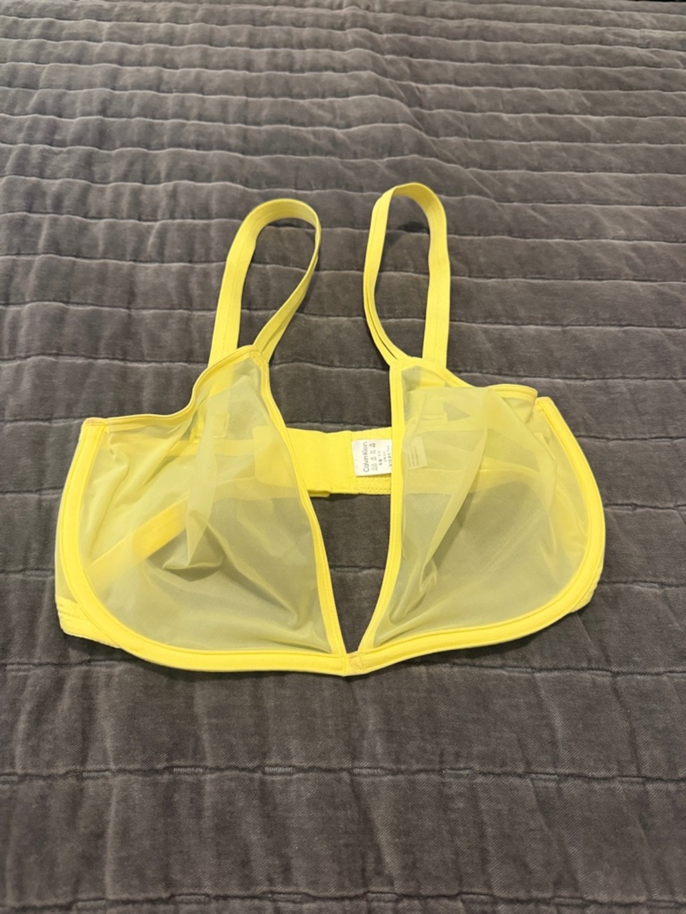 Calvin Klein Sheer Yellow Mesh Bralette